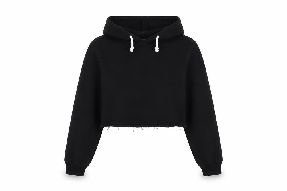 Candy Couture Girls Black   Pullover Hoodie Size 10 Years  - cropped, distressed hem