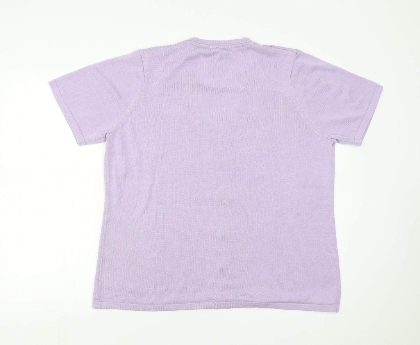 BM collection Womens Purple   Pullover Jumper Size L  - Floral embroidery