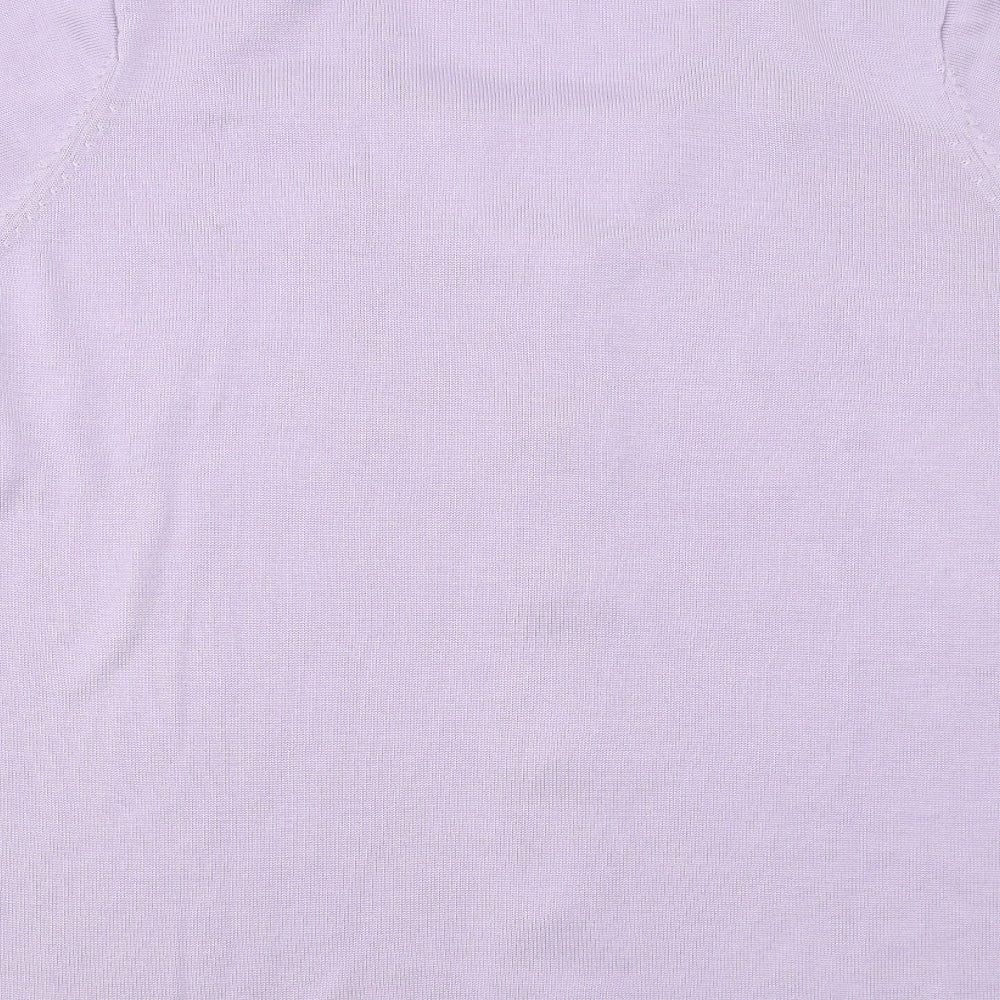 BM collection Womens Purple   Pullover Jumper Size L  - Floral embroidery