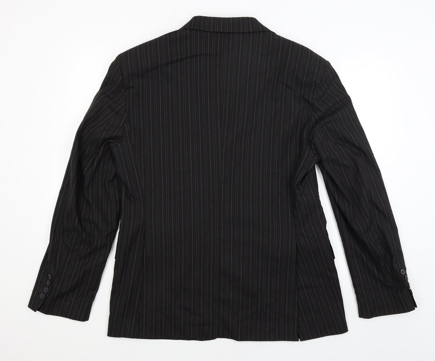 Full Circle Mens Black Striped  Jacket Blazer Size L