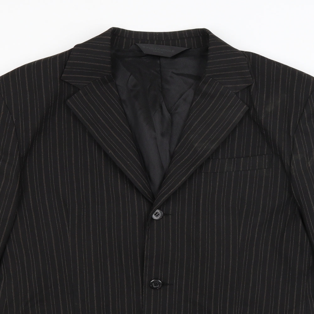 Full Circle Mens Black Striped  Jacket Blazer Size L