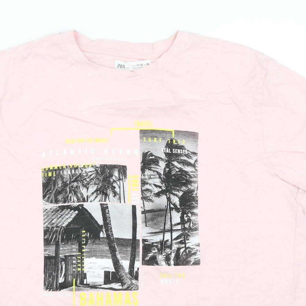 Zara Boys Pink   Basic T-Shirt Size 11-12 Years
