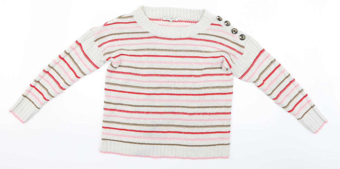 NEXT Womens White Striped  Pullover Jumper Size S
