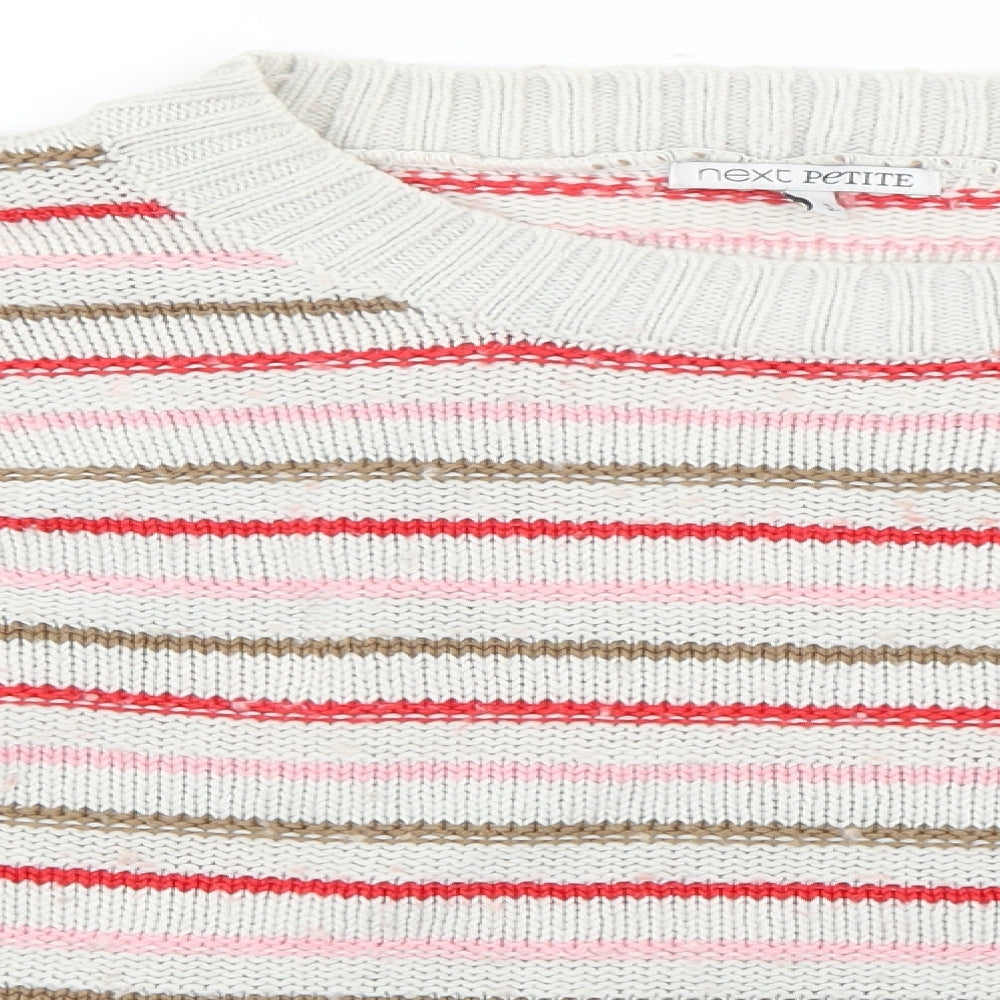 NEXT Womens White Striped  Pullover Jumper Size S