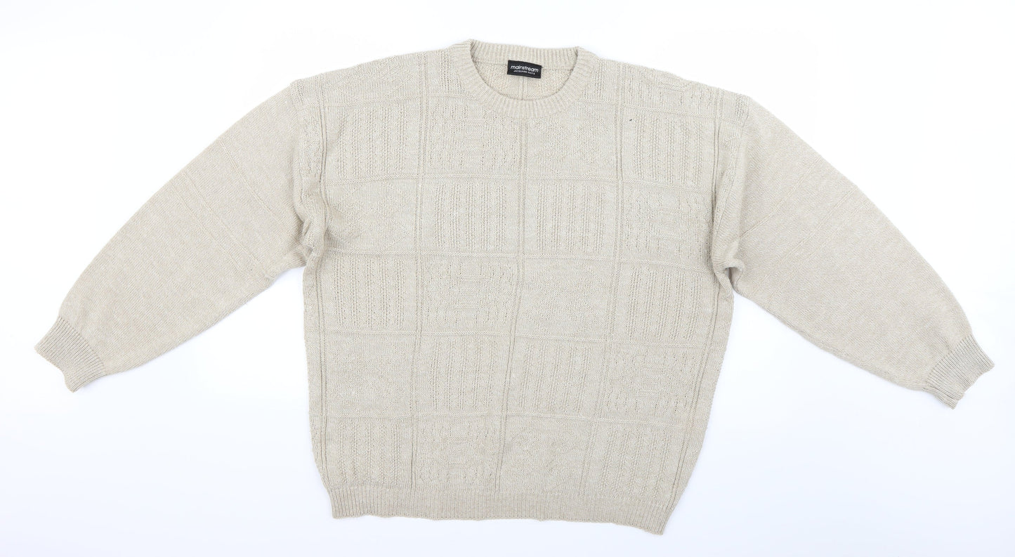 Mainstream Womens Beige   Pullover Jumper Size M