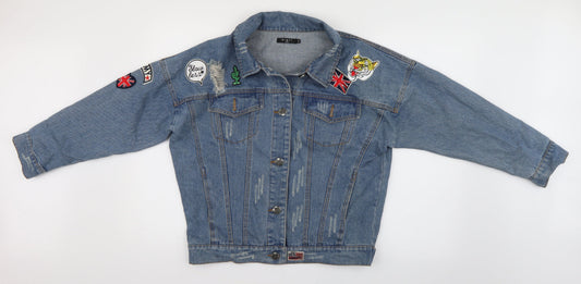 Eight Womens Blue  Denim Kimono Jacket Size S