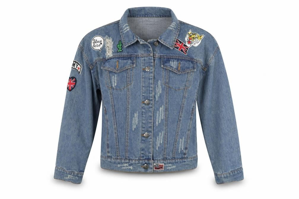 Eight Womens Blue  Denim Kimono Jacket Size S