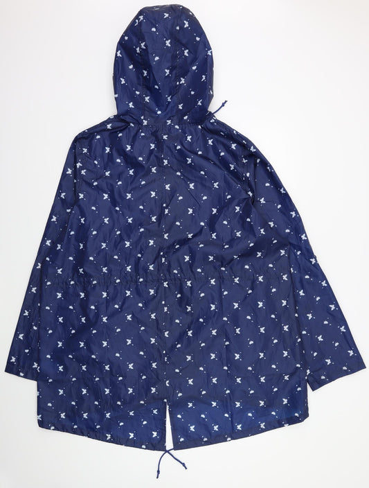Preworn Womens Blue Floral  Jacket Coat Size XL