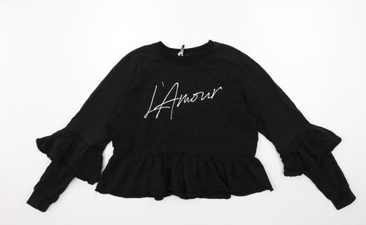 influence Womens Black   Pullover Sweatshirt Size 12