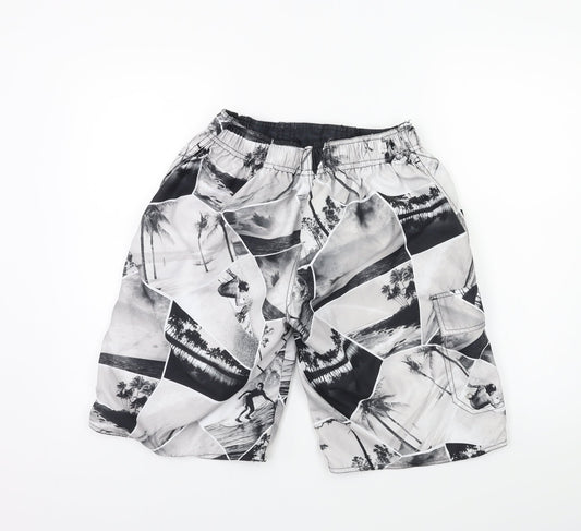 New Look Boys Grey Geometric  Bermuda Shorts Size S