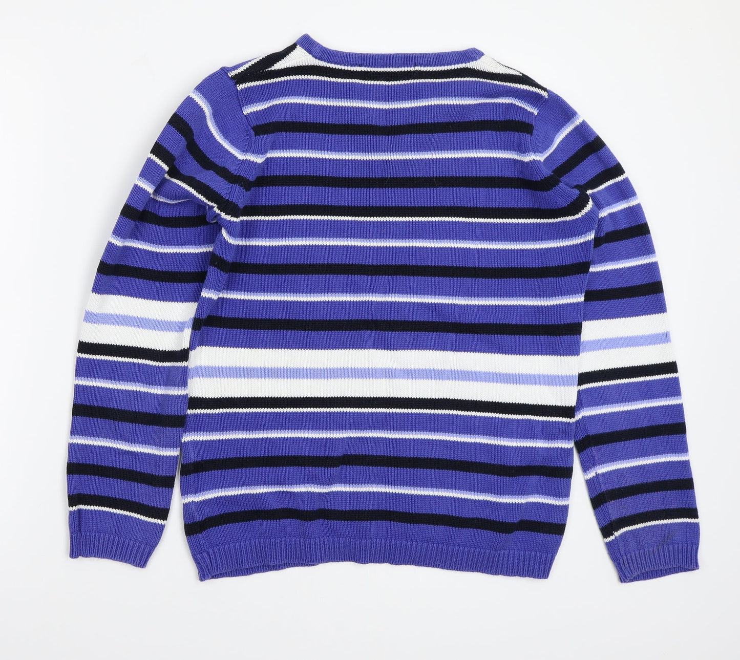 EWM Womens Blue Striped  Pullover Jumper Size S