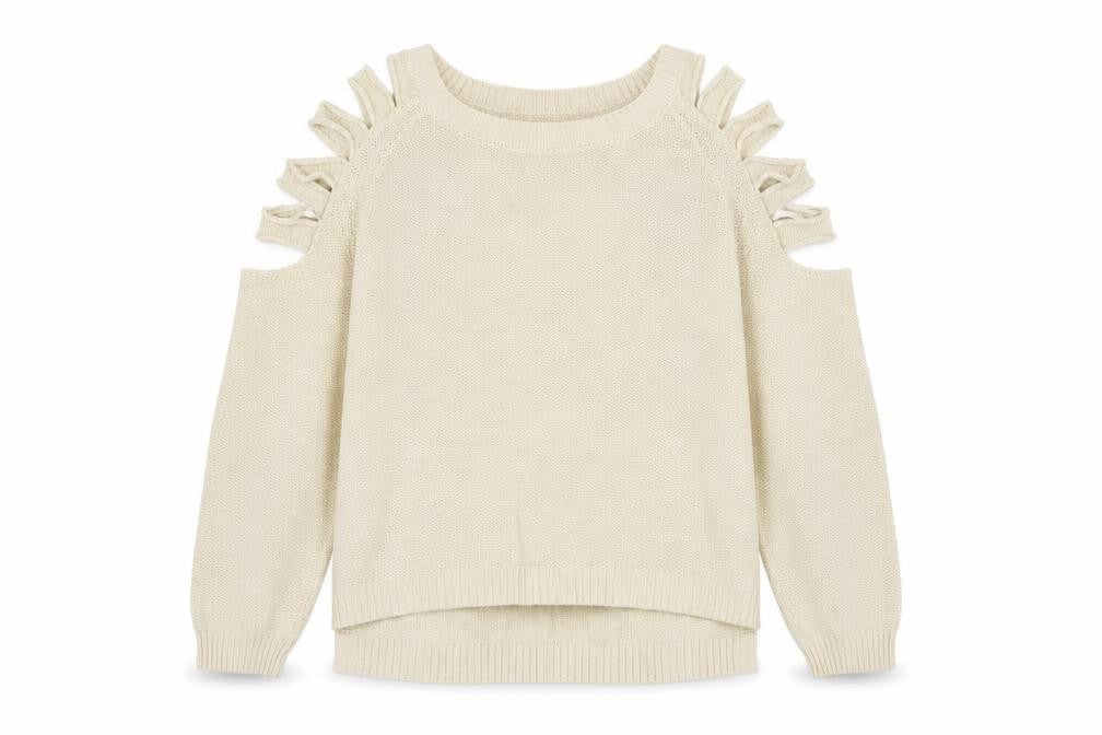 Front view of Love 21 women’s beige jumper, size L