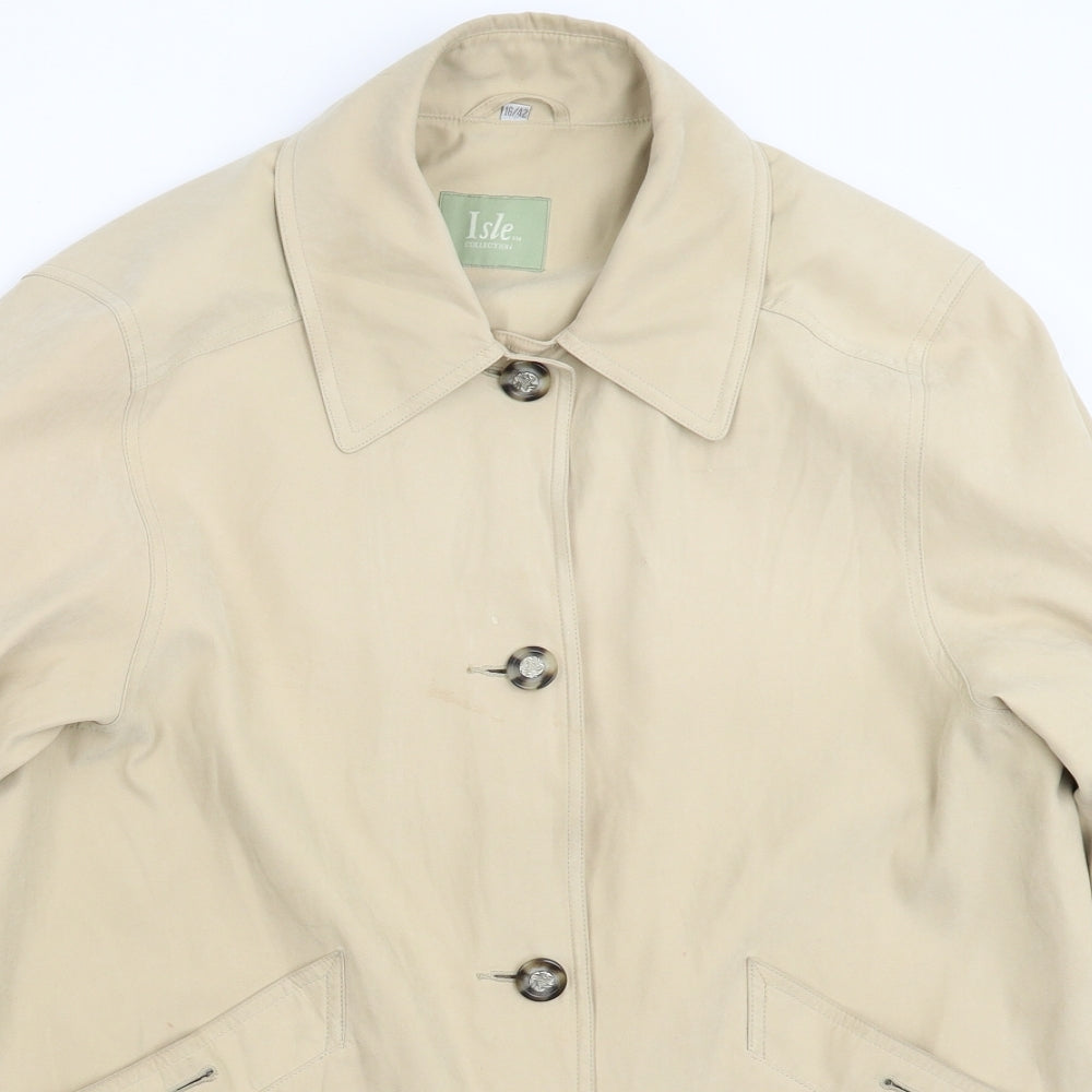 Isle Womens Beige   Jacket Coat Size 16