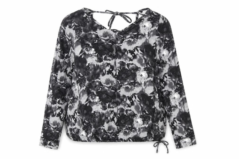 Next Womens Grey Floral  Basic Blouse Size 14