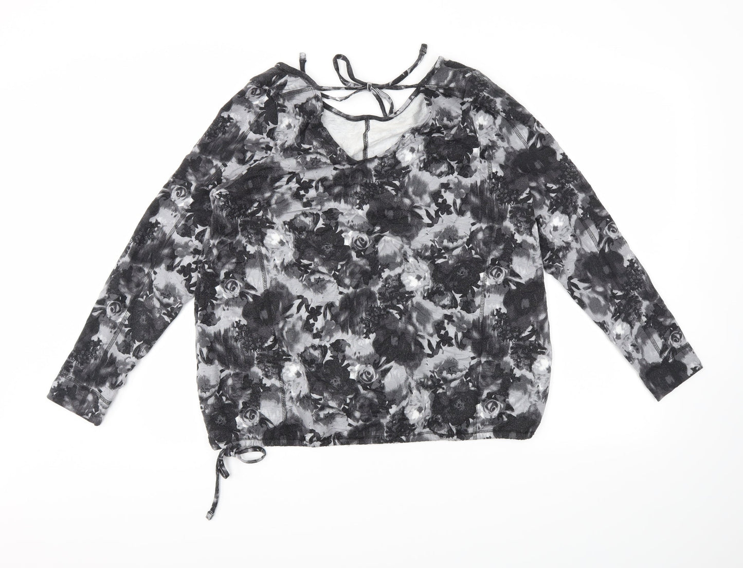 NEXT Womens Grey Floral  Basic Blouse Size 14