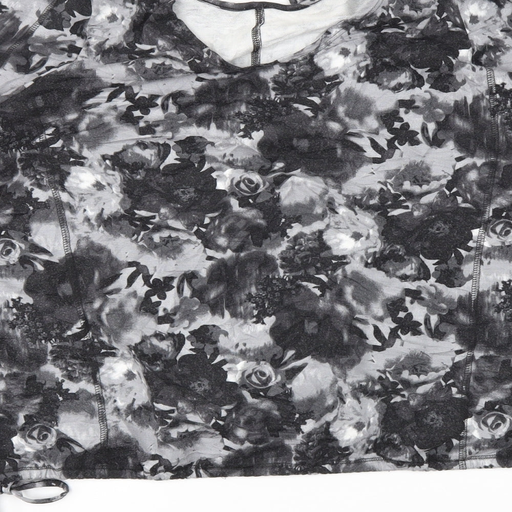 NEXT Womens Grey Floral  Basic Blouse Size 14