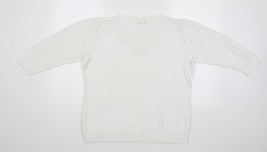 Lakeland Womens White   Pullover Jumper Size 18
