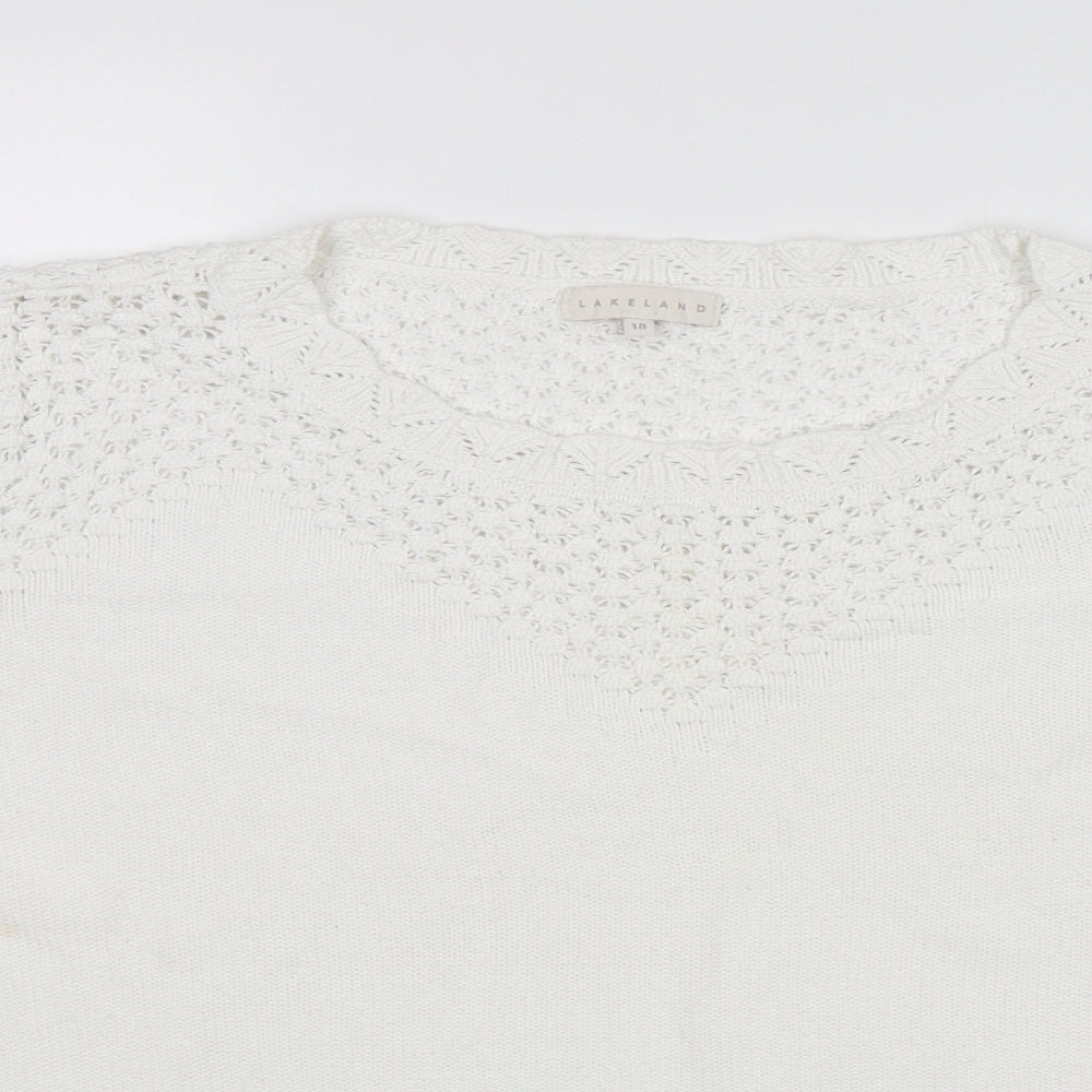 Lakeland Womens White   Pullover Jumper Size 18