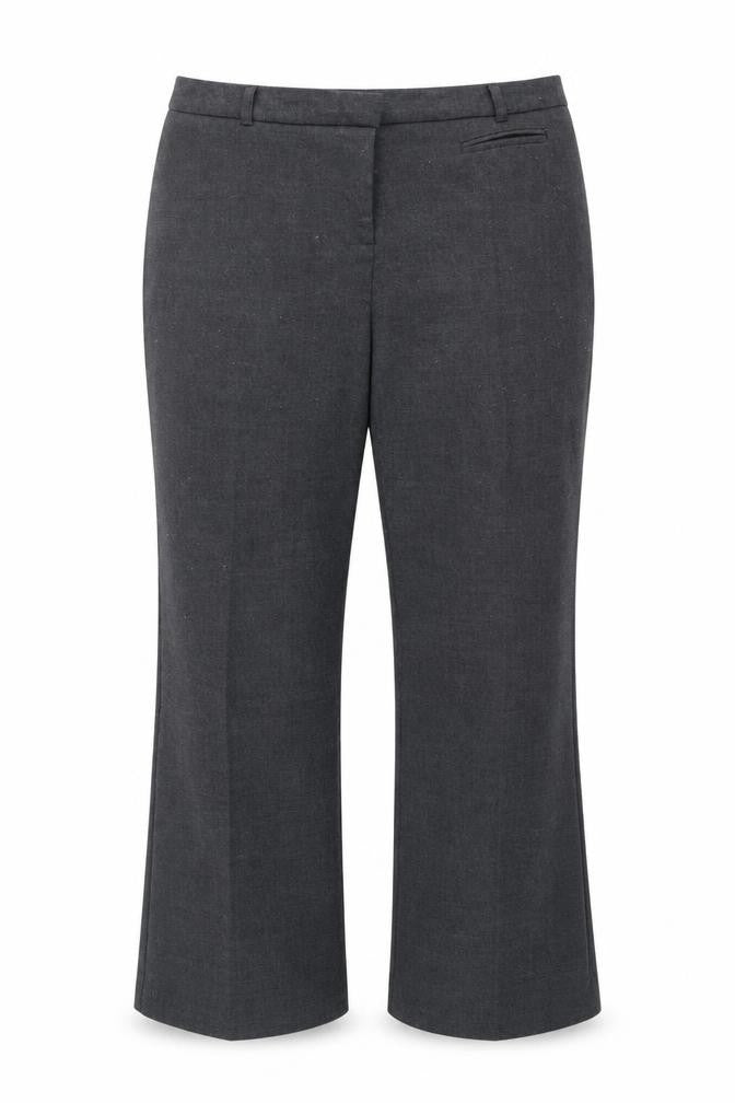 Front view of Soon women’s grey trousers, size UK 14, 28-inch leg