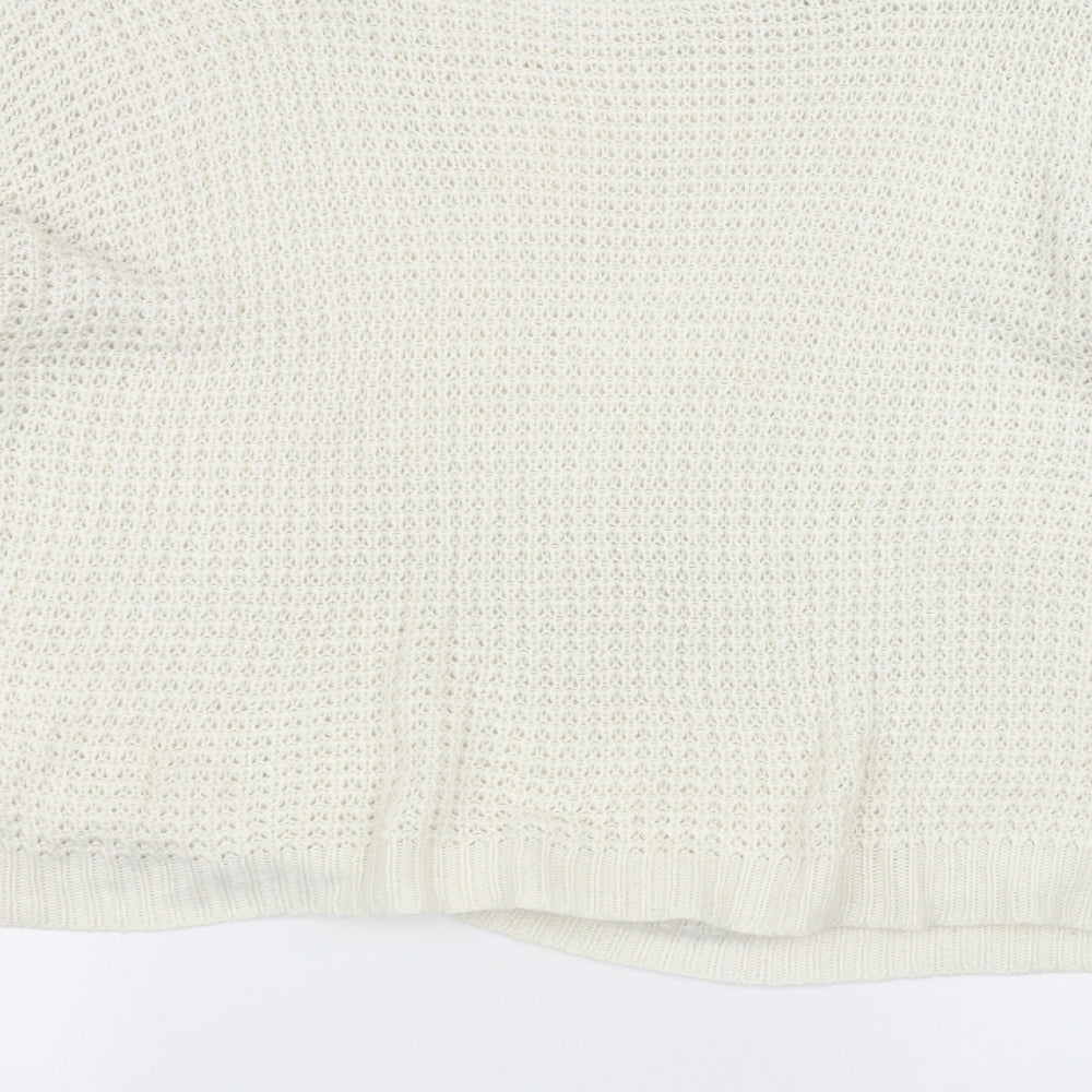 Missguided Womens White  Knit Pullover Jumper Size 14