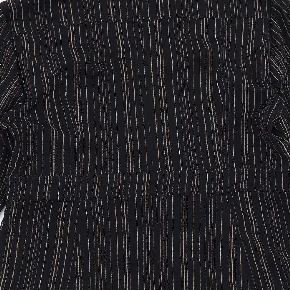 Preworn Womens Black Striped  Jacket  Size 14