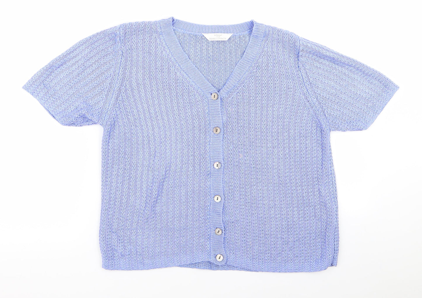 m&s Womens Blue   Cardigan Jumper Size 14