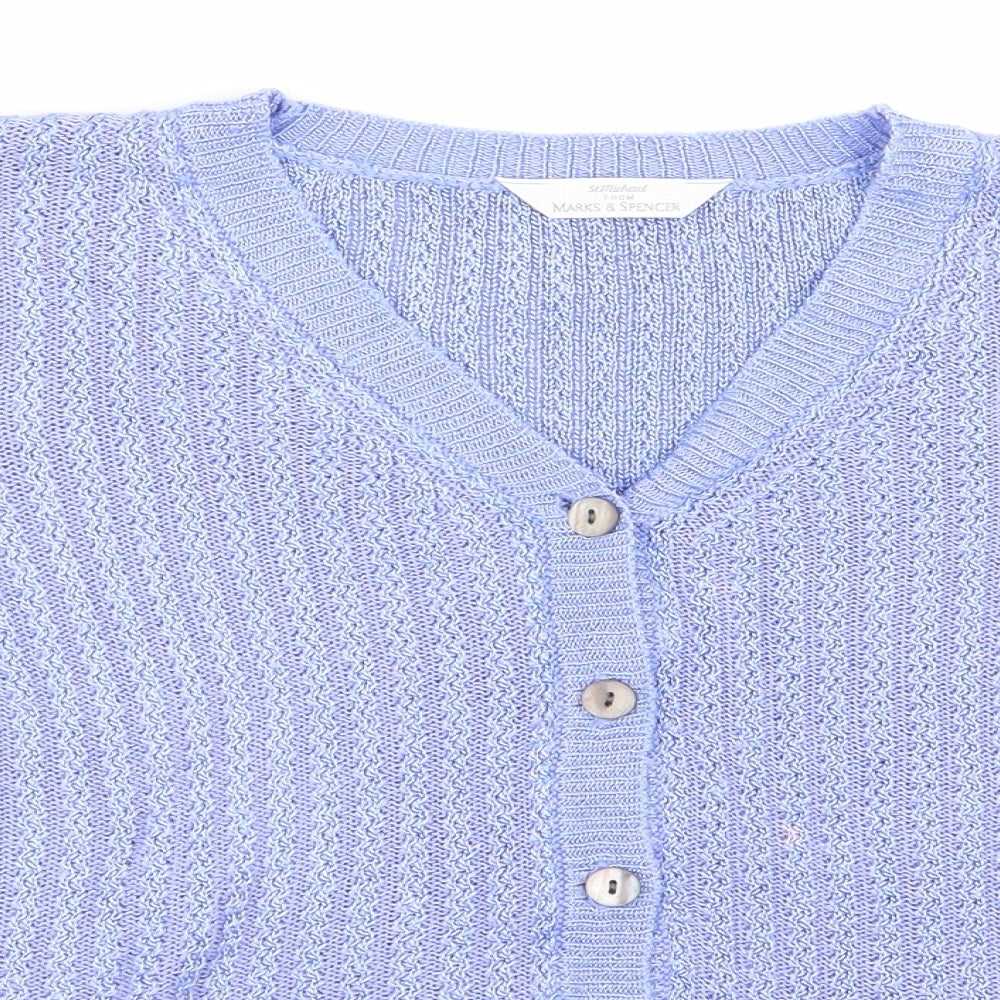 m&s Womens Blue   Cardigan Jumper Size 14