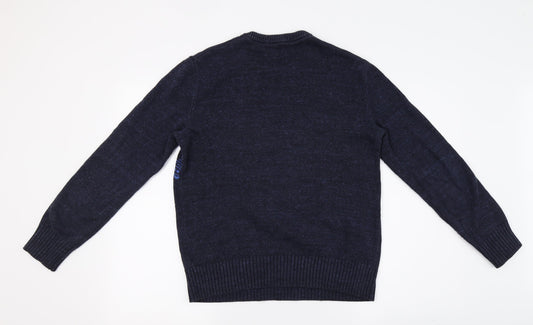 Gap Mens Blue Geometric  Pullover Jumper Size XS