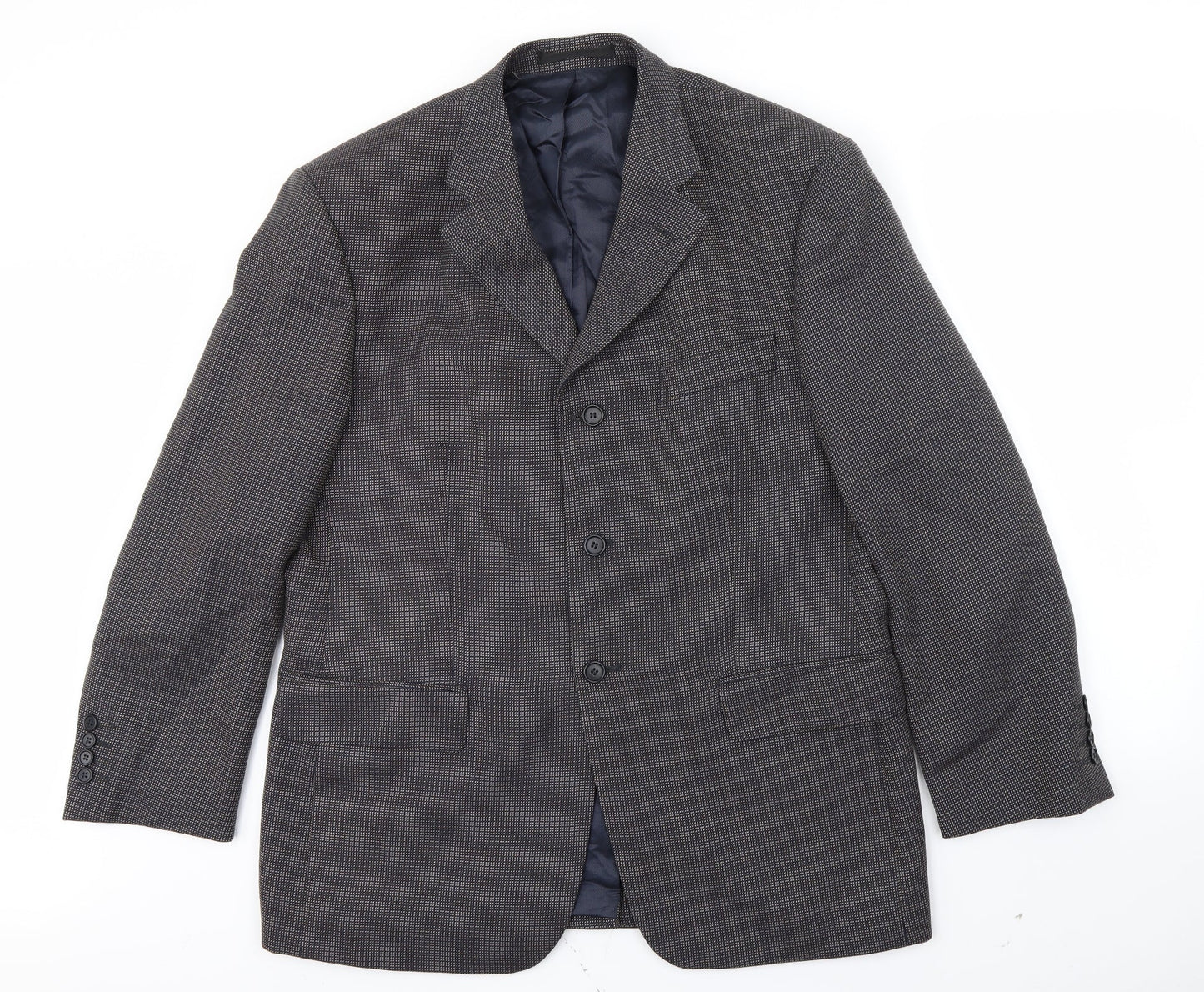 M&S Mens Blue   Jacket Blazer Size 40  - shoulder pads