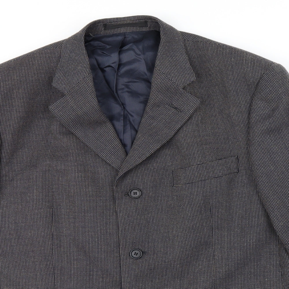 M&S Mens Blue   Jacket Blazer Size 40  - shoulder pads