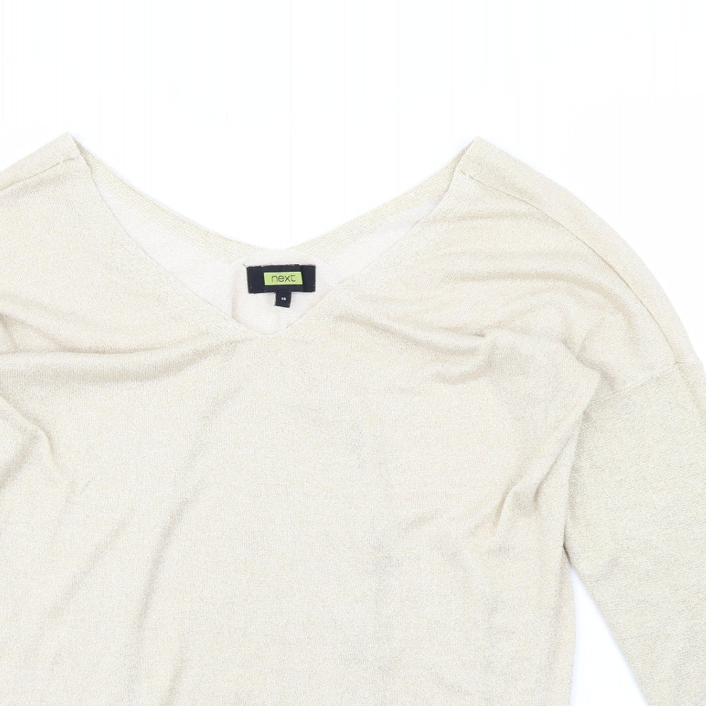 NEXT Womens Gold   Pullover Jumper Size 14