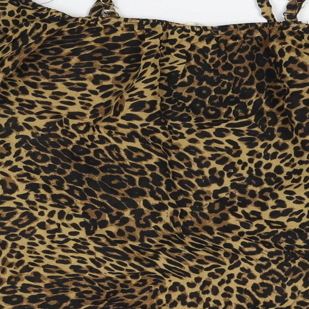 River Island Womens Orange Animal Print  Basic Blouse Size 10