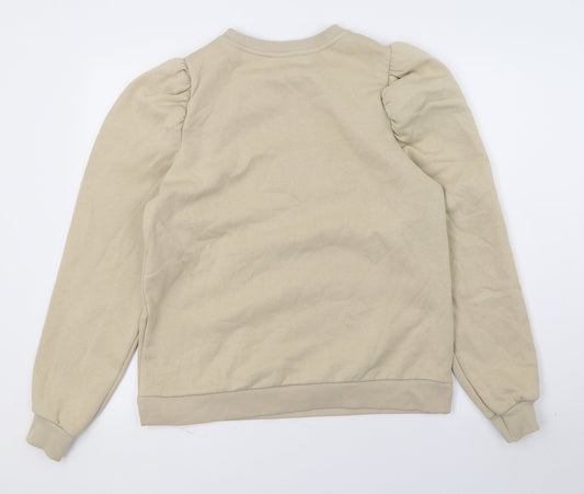 George Womens Beige  Jersey Pullover Sweatshirt Size S