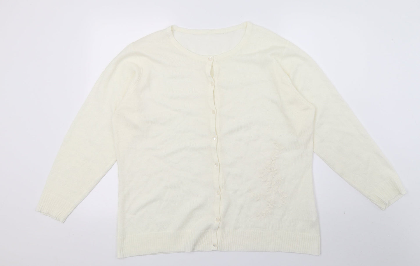 Preworn Womens Ivory  Knit Cardigan Jumper Size M