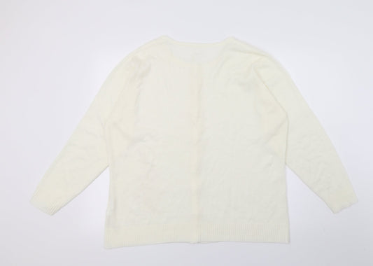 Preworn Womens Ivory  Knit Cardigan Jumper Size M