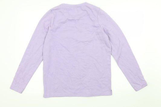 EWM Womens Purple  Knit Pullover Jumper Size S  - flowers