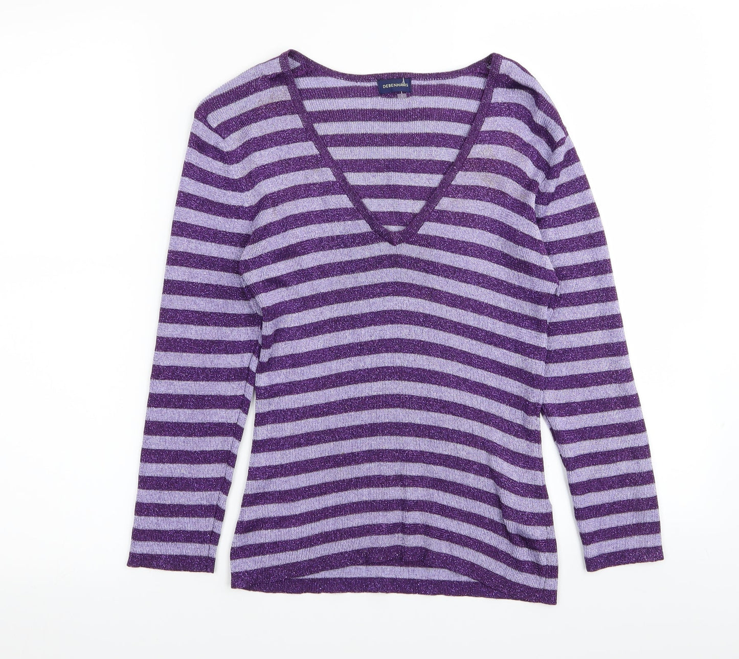 Debenhams Womens Multicoloured Striped  Basic T-Shirt Size 12