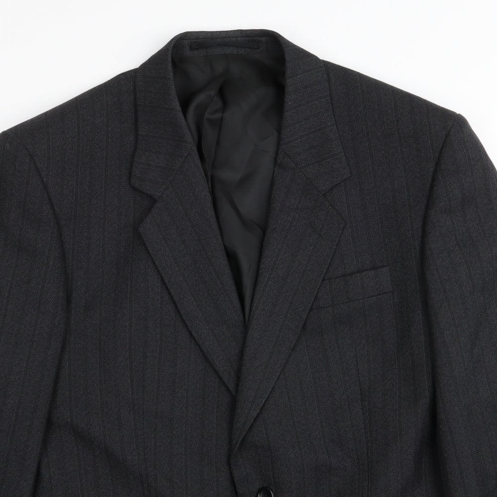 Varteks Mens Black Striped  Jacket Blazer Size 42