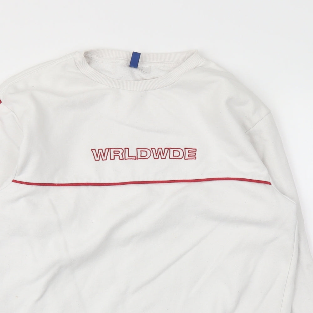 H&M Womens White   Pullover Jumper Size M