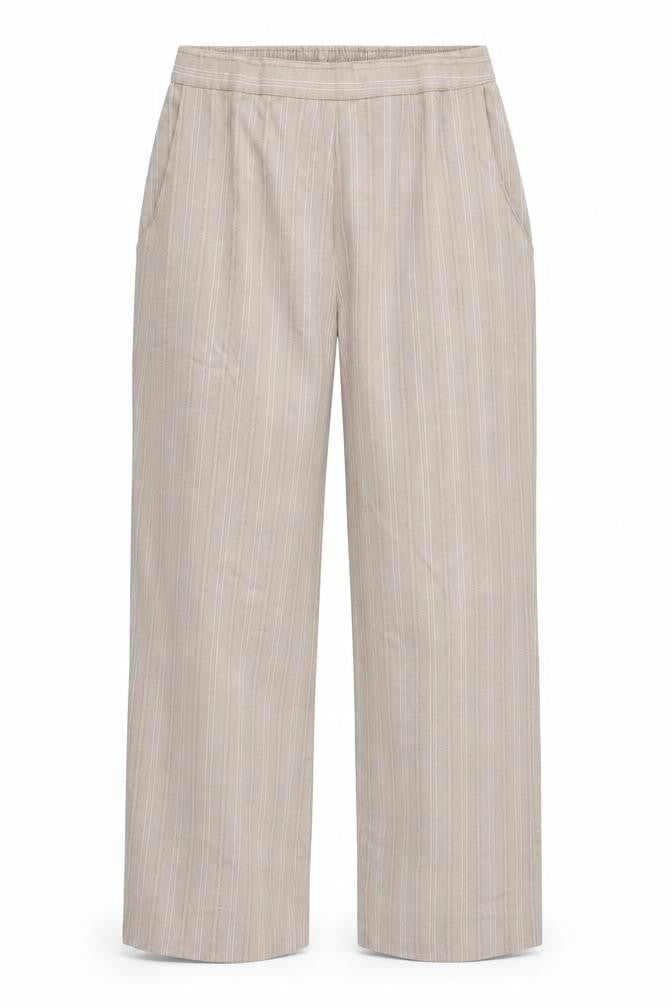 First Avenue Womens Beige Striped  Trousers  Size 10 L26 in - Stretch waistband
