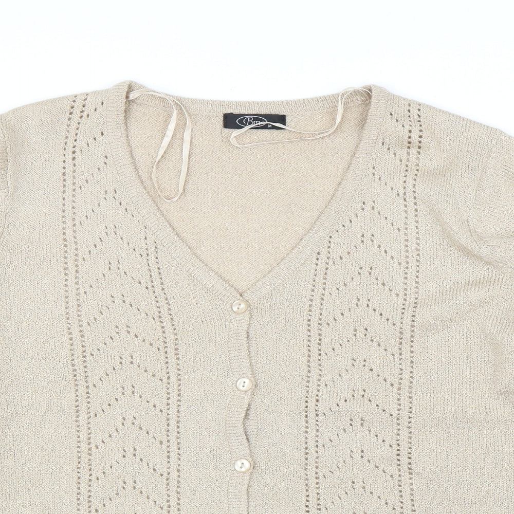 BM Womens Beige   Cardigan Jumper Size M