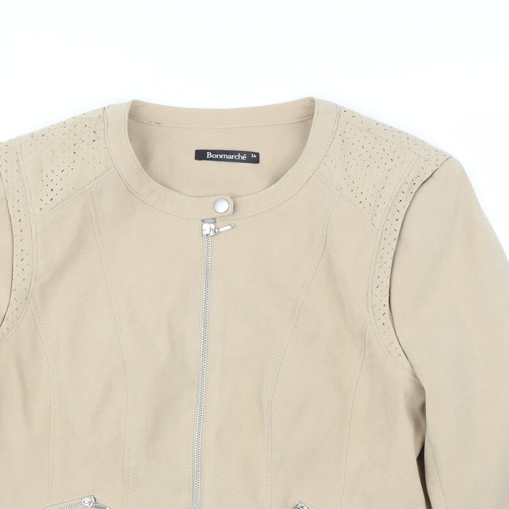 Bonmarché Womens Beige   Jacket  Size 14  - Chanel jacket