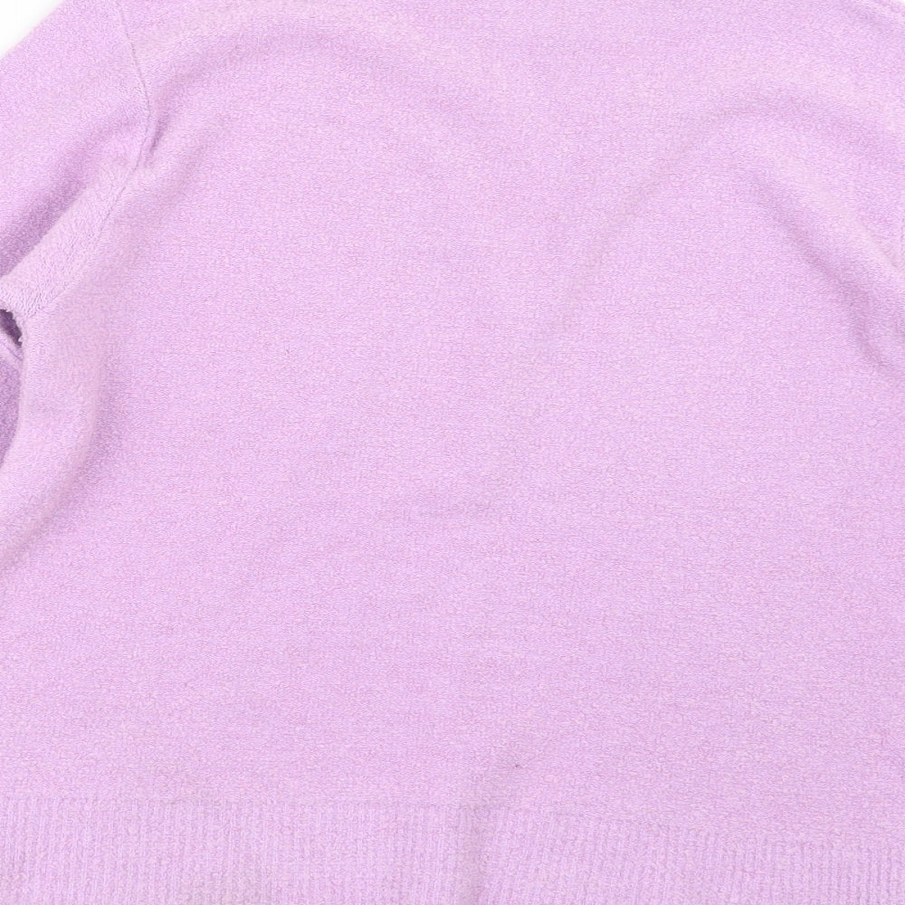 4 Me Womens Purple  Knit Pullover Jumper Size S