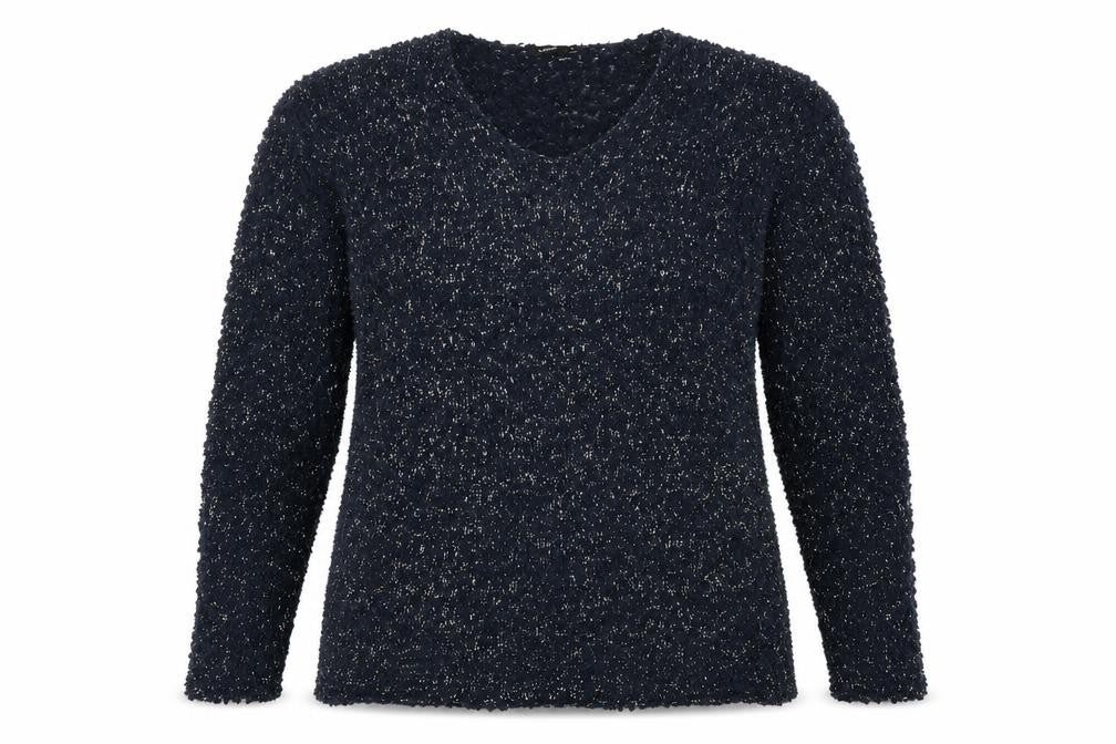 Front view of b.young women’s blue jumper, size L