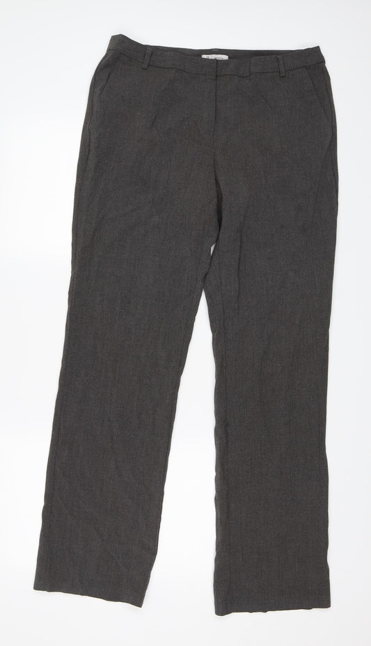 R Essential Womens Grey   Trousers  Size 14 L32 in