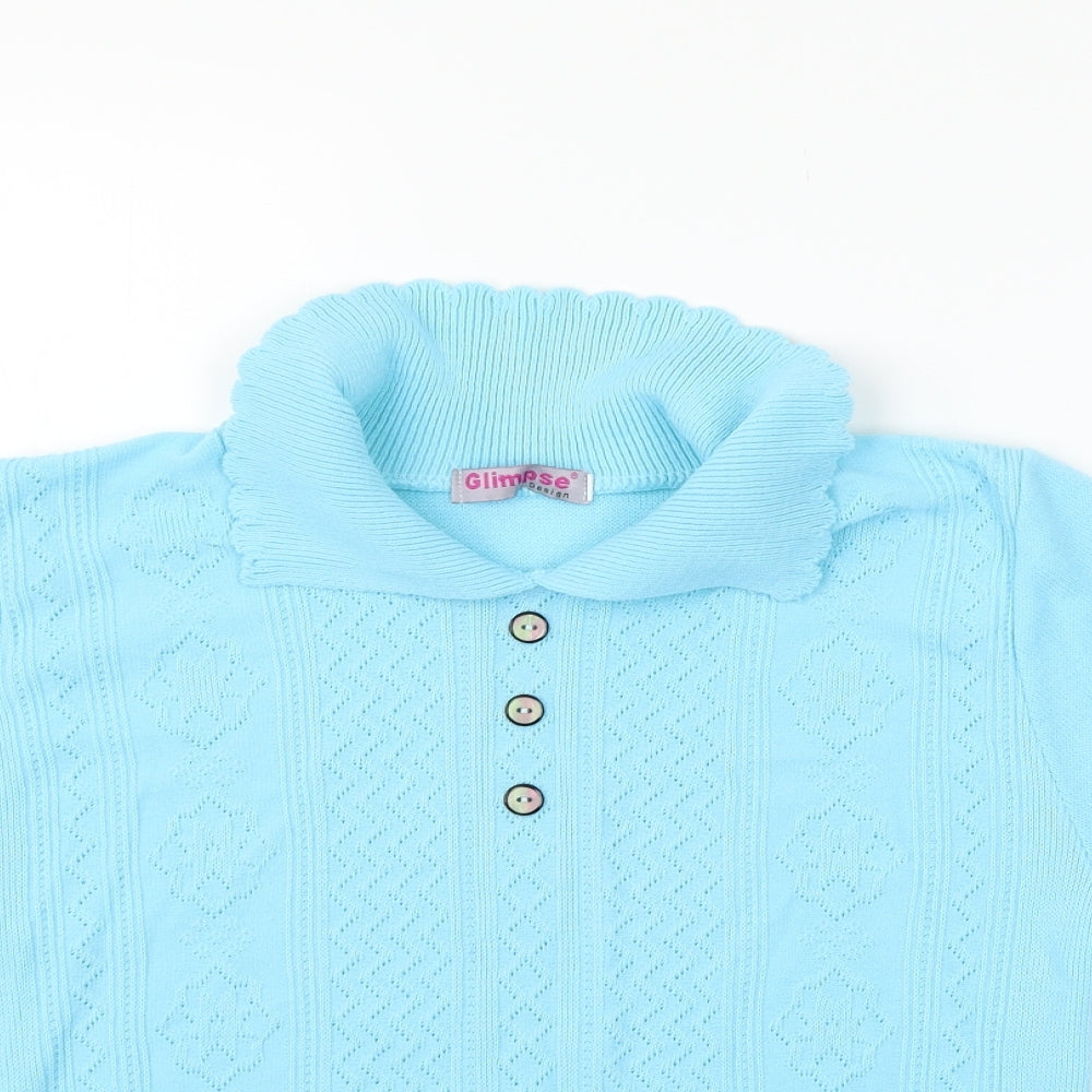 Glimpse Womens Blue   Cardigan Jumper Size M