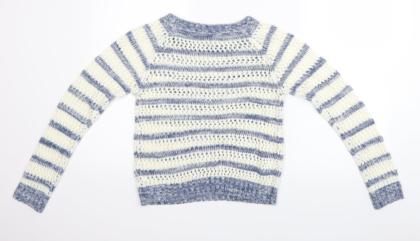 Tammy Girls Blue Striped  Pullover Jumper Size 12-13 Years