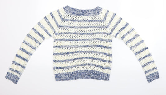 Tammy Girls Blue Striped  Pullover Jumper Size 12-13 Years
