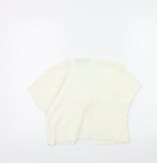 Nasty Gal Womens White  Knit Cardigan Jumper Size 10