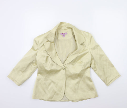 Monsoon Womens Gold   Biker Coat Size 14